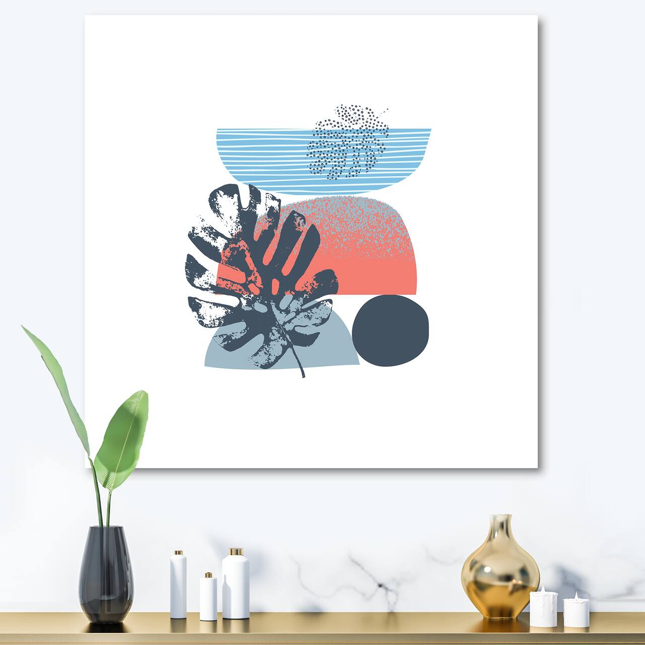 Designart - Colorful Geometric Abstract Art Collage IV - Modern Canvas Wall Art Print